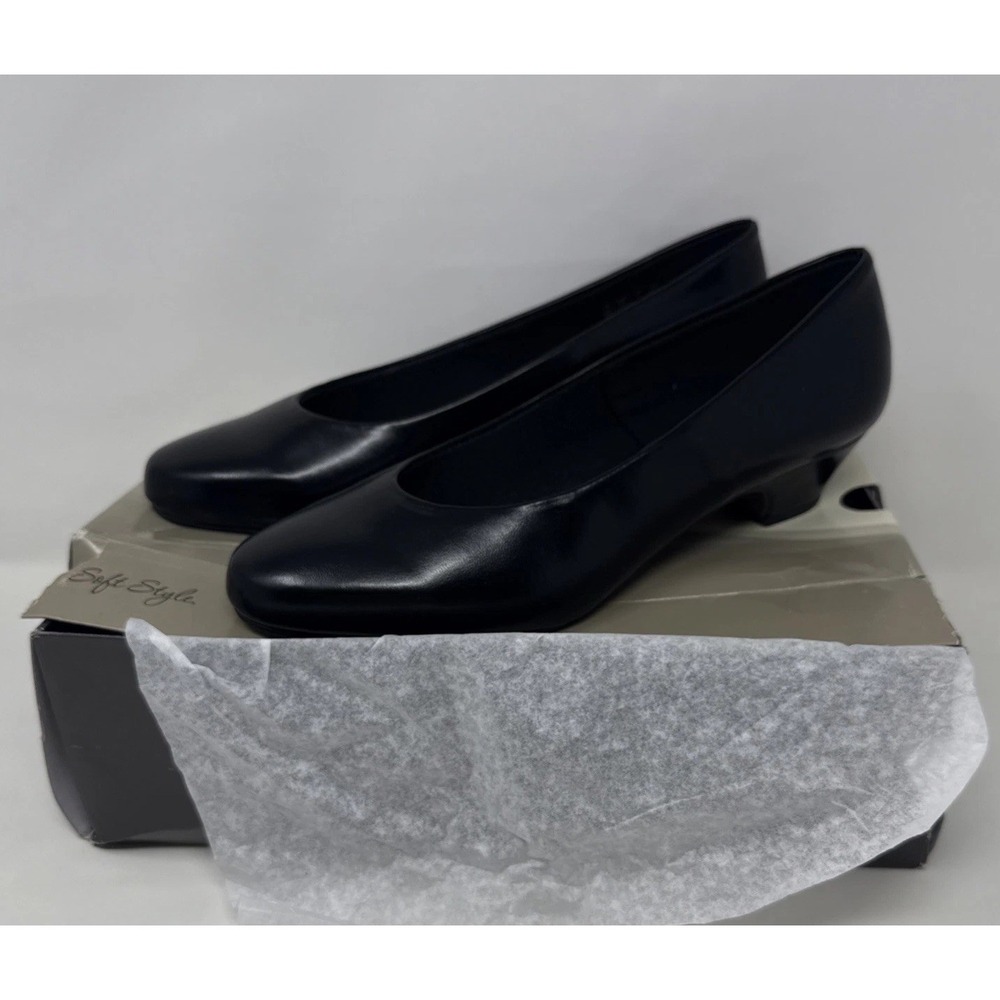 Soft Style Angel II Pumps Womens 11 EW Black Smooth Slip On Comfort H79655 NIB